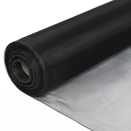 GOOFCXO 304 Stainless Steel Screen Roll 47.2 inch x 98.4 feet High Visibility Window Screen Mesh for Door Porch Patio Sliding Door Screening Replacement (Black)
