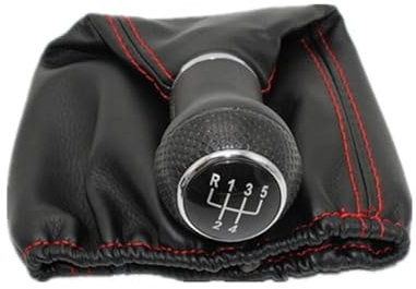 Zündspule Auto Für VW Für Polo Für Classic 6N 6N2 Für Lupo Für Caddy 1996 1997 1998 1999 2000 2001 5 Geschwindigkeit Auto Schalthebel Schaltknauf Ledermanschette Verteilerzündspule(B-Red)