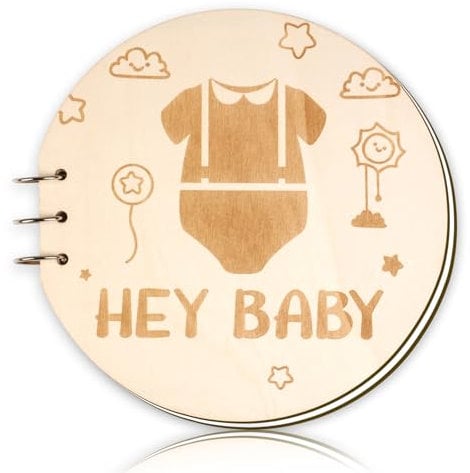 CORNER LACE Gästebuch aus Holz für Babypartys, Alternativen mit 30 Seiten, rustikales Holz-Gästebuch, blanko, Erinnerungsbuch, Andenken, Babyparty-Schild, Dekorzubehör