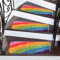 Rutschfeste Teppich-Stufenmatten mit Regenbogen-Muster, Bodenschutz, Abdeckung für Holzstufen, Innenbereich, 70 x 22 cm, 13 Stück