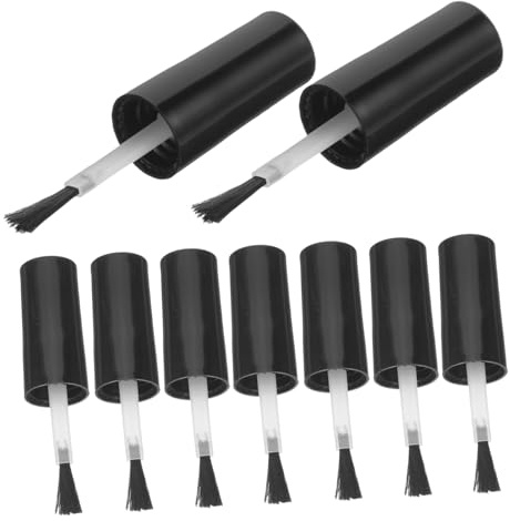 LOLIPPYY Ersatz Nagellackpinsel Satz 10stücke aus Kunststoff Schwarz für Selbstgemacht Nagelkunst mit Gleichmäßiger Anwendung und Wiederverwendbar