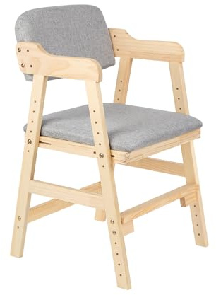 OHMG Hochstuhl,höhenverstellbarer Holzhochstuhl für Kinder von 2-12 Jahren Buchenholz Kinderstuhl,Lehrstuhl,kinderstuhl,hochstühle,bis 90 kg für Kinder und Erwachsener