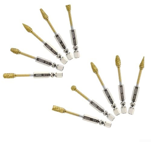 Bastelwerkzeug-Set, 10 Stück, 35,6 cm, Hartmetall-Frässtifte für Metall, Holz und Stein, Polier- und Schleifarbeiten