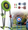 Axe Target Dart Set, Axe Throwing Game Set, Target Throwing Game Set, Suitable for Garden Party Games for Children, Adults, Family Parent-Child, Indoor Fun Sports,Green-Round