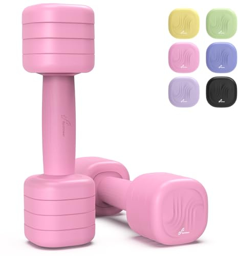 Sportneer Hanteln Frauen Set Verstellbare, Hanteln zu je 2,5 kg oder 5 kg | 2er-Set Kurzhanteln Gewichte mit rutschfestem TPU-Griff, 4 bzw. 5 Gewichtsstufen für Zuhause Home Gym & Krafttraining