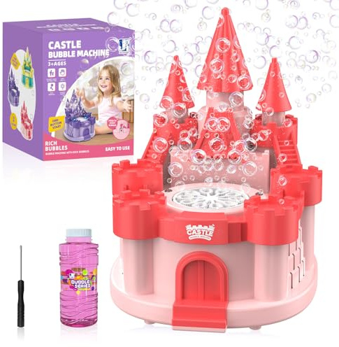 Castle Bubble Machine, 8000+ Bubbles, Summer Indoor and Outdoor Bubble Toy Gift Purple (CBF)