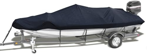 JuanNest Bootsplane Wasserdicht Angelboot, 210D Oxford Tuch Abdeckplanen Für Boote, Bootspersenning, Boot Persenning, V-Rumpf Boat Cover, Schlauchboot Zubehör Outdoor Regen- Und Staubdicht 11-13FT