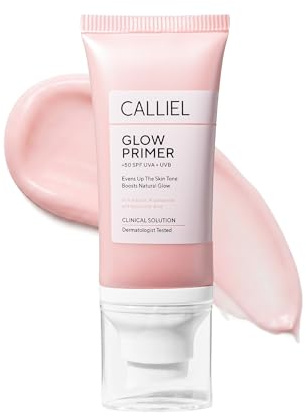 CALLIEL Glow Primer 80 ml – Aydınlatıcı Makyaj Bazı, SPF 50+, Nemlendirici Yüz Bazı | Glow Primer, Make-up Base, Feuchtigkeitsspendend, Alle Hauttypen