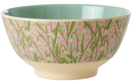 Rice Melamin Schüssel Schale mittelgroß - hellrosa - New Snowdrop Print