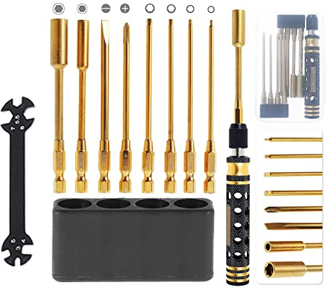 Ujjdwiurgh 9 in 1 RC Tool Kit, RC Car Tool Kit RC Hex Driver Screwdriver Set for RC Car Hobby Tools