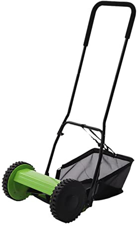 Rasenmäher Handmäher 300mm Schnittbreite, Einstellbare Schnitthöhe 17-33mm Mähspindel, Spindelmäher mit 5 Klingen handrasenmäher für grüne Rasenflächen, Garten, Innenhöfe