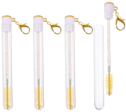 FIXOSHEE 4 Stück Wimpernbürsten Kunststoff Kunstfaser 10cm Wimperntusche Augenbrauenbürsten für Damen Leicht Tragbar Make Up Werkzeug für Reisen und Alltag
