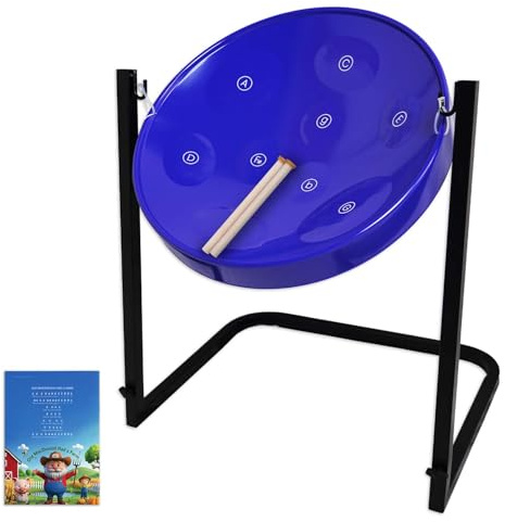 9-Note Steelpan (Steel drum) with Collapsible Stand - Educational Musical Instrument for Beginners and Hobbyists by Suttaya