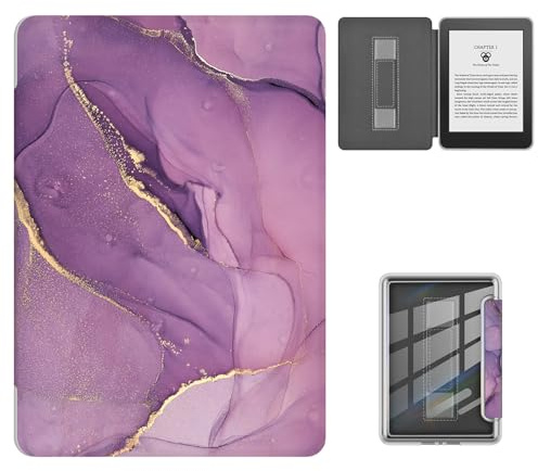 Sakenitly Case for Kindle Paperwhite 7th/6th/5th 2015/2013/2012 Release, Clear Back Cover with Auto Sleep/Wake Feature and Wrist Strap Design, Model NO. DP75SDI/EY21, 6 inch