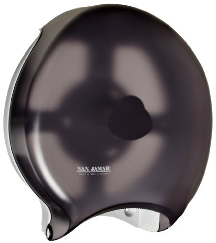 San Jamar Toilettenpapierhalter R6000TBK: Edelstahl Perle Single Jumbo Rolle, Schwarz, 32,8 cm Breite, 37,8 cm Höhe, 14,7 cm Tiefe, min. 8,3 cm Kerndurchmesser, 30,5 cm JBT Rolle Kapazität