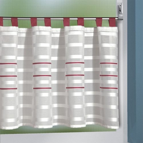 Interdeco Scheibengardine in Weiß/Rot, BxH 140 x 50 cm Oxana (70)