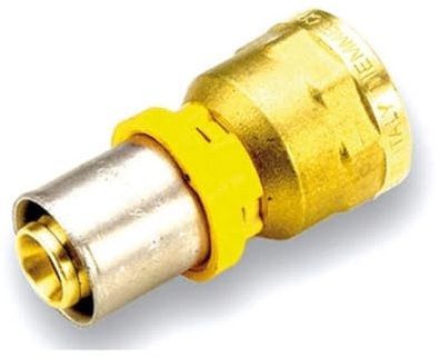 Raccord de gaz droit F 16mm x 1/2 pour tuyau multicouche