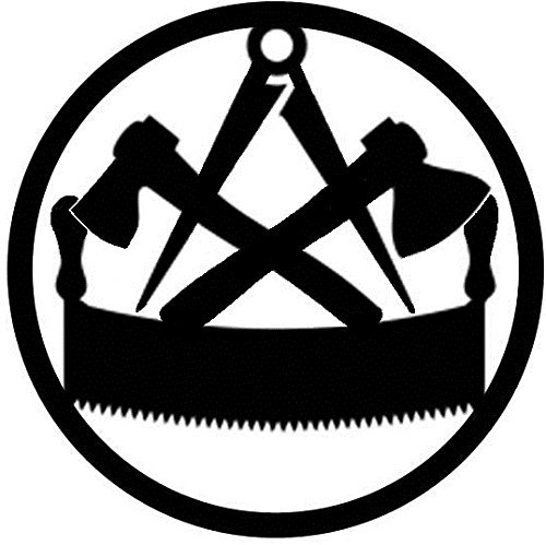 Metall-Design-Dithmarschen Innungsschild Zunftzeichen Zimmermann in RUND H= 40cm-90cm aus Stahl Handwerk Schild Bretter Dachpfannen (40cm)