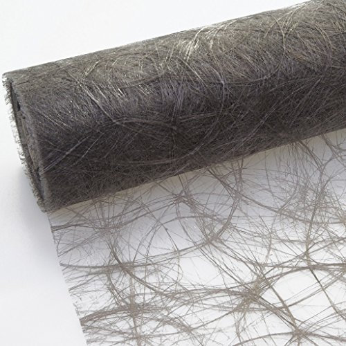 SIZOWEB Table Runner/25 m Roll + 100 Free Decorative Diamonds, Polyester, Charcoal, 30cm Breite