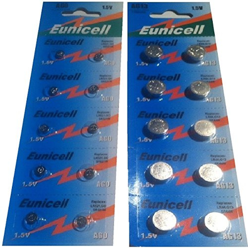 AG0 – AG13 (each 10 Batteries AG0 – FBA 14 blister Ercard A 10 batteries AG13) batteries pack of 10