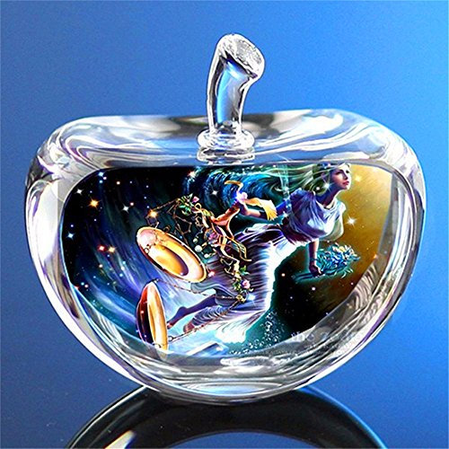 Besot 12 Konstellation Klar Seltenes Kristallglas Apfel Modell Figuren Papiergewichte Natursteine und Mineralien Foto Kristalle für Wohnkultur (Waage)