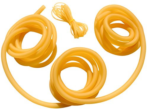 GM&BW 5m, 5X8mm Gummi Schleuder mit 2m Bindeband - Elastischer Naturlatexschlauch mit Einer Bruchdehnung von 700% - Zur Herstellung eines professionellen Zwille Schleuder für die Jagd