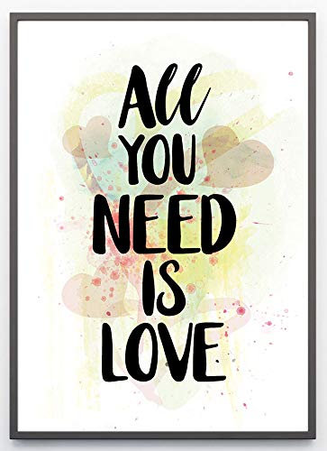Ritter Mediendesign Bild Fine Art Kunstdruck Poster Druck Deko Din A4 Geschenkidee All you need is Love (Din A4)