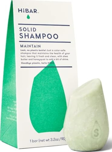 HIBAR - Maintain Shampoo Bar - For Well-Balanced Hair - Cleansing & Nourishing - With Honey, Shea Butter & Vitamin B5 - Plastic-Free - Soap, Paraben & Sulfate-Free - Color Safe - 1 Solid Bar