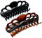Marrie Extra Large Hair Claw Clips for Women Thick Long Curly Hair Nonslip Jumbo Strong Big Hold Jaws Clip Clamp Grip French Hair Styling Accessories 5.8 Inches long (Black & Brown)