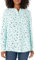 Amazon Essentials Women's Long-Sleeve Woven Blouse, Aqua Blue Poppy, L