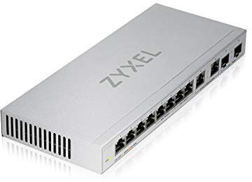 Zyxel Switch non gestito Ethernet multi-Gigabit a 12 porte | 2 x 2.5G | 2 x 10G SFP+ Fiber | 8 x porte GbE | Plug & Play | Montaggio desktop o a parete | Splitter Ethernet | Limitato XGS1010-12