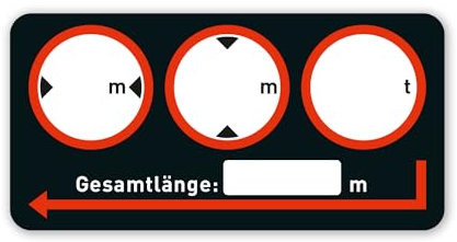 Hinweis-Aufkleber FahrzeugmaßeI Länge x Breite x Höhe x Gewicht I 10 x 5 cm I Wohnwagen I selbstklebend I beschreibbare Folie I schwarz I hin546