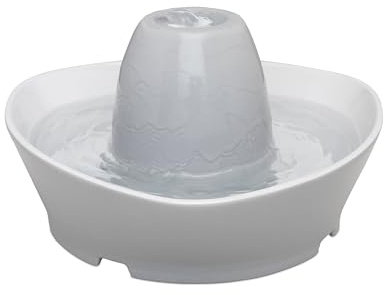 PetSafe Ceramic Pet Fountain – for Cats and Small Dogs – 60 Oz Water Capacity – Whisper-Quiet Water Flow – Great for Shy or Timid Pets – Fresh, Filtered Water