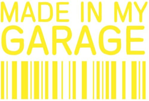 Decus Made IN My Garage Barcode L 0043 (neon gelb) // Sticker OEM JDM Style Aufkleber
