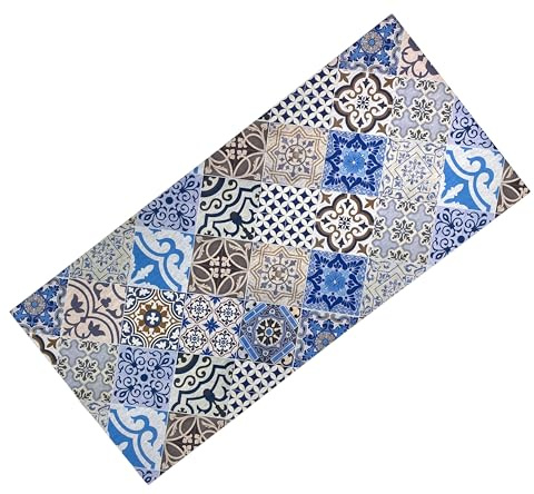 Tex family Tappeto Runner da Cucina Passatoia Antiscivolo MAIOLICA Mare Made in Italy - Cm. 50x460