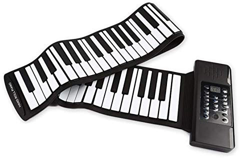 Electronic Drum Set, Portable Thickening Keyboard Roll Up 61/88 Keys, UFoldable Electronic Piano With Soft Key With Sustain Pedal, Kids Adult Beginner Practice, 61 Keys