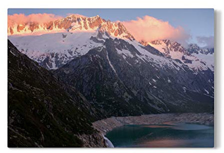 artboxONE Galerie-Print 150x100 cm Göscheneralp at Sunrise hochwertiges Acrylglas auf Alu-Dibond von Peter_wey