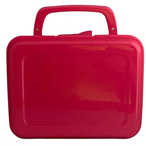 GMM Porta merenda, Contenitore per Alimenti colore Fucsia, dotato di chiusura a clip e di maniglia richiudibile, materiale igienico e resistente.