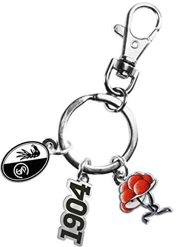 VWPEYY SC Freiburg Schlüsselanhänger CHARMS, Rot, Herren, Sport, Karabinerverschluss, Schlüsselanhänger