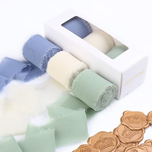 Geschenkband Hochzeit Schleifenband 3,8 cm x 7 m Chiffon Bänder Organzaband Weiss Satinband Dekoband Bänder für Dekorationen, Geburtstag, Bastelarbeiten, Party Geschenkverpackung - 3 Rollen