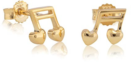 NKlaus Paar Ohrstecker Musik Noten 333 Gelb Gold 8 Karat 7x6mm Ohrringe Ohrschmuck 1799