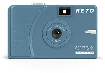 RETO Ultra Wide and Slim 35mm Reusable Daylight Film Camera - 22mm Wide Lens, Focus Free, Light Weight, Easy to Use (Teal)