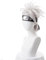 AHJSN AniHatake Kakashi Cosplay Wig Silver White Short Heat Resistant Sythentic Hair Wigs + Headband + Mask M Wig with Headband