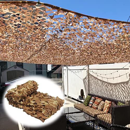 Tarnnetz Sonnenschutz 2m 3m 4m 5m 6m 7m 8m 9m Tarnung Netz,Oxford Tuch Sonnensegel,Bundeswehr Verstärktes Camouflage Netz,Jagd,Camping,Party Dekoration,Tarnnetz Sichtschutz,Desert-1.5x3m(4.9x9.8ft)