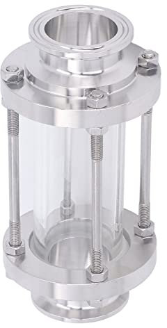 Mirilla en Línea, Acero Inoxidable 304 Mirilla Sanitaria Resistente Prevención de la Oxidación Observación de 360 grados para Industrias de Bebidas (Tubo de flujo de 38 mm/1,5 pulg. DE)
