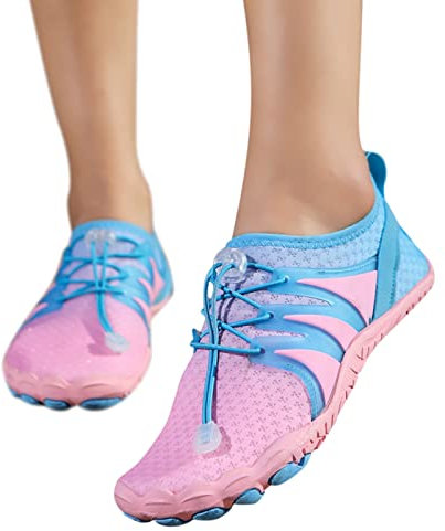 Fulidngzg Badeschlappen Damen Wasserschuhe Sommer Barfußschuhe Sockenschuhe Schwimmschuhe Outdoor Zehenschuhe Fitnessschuhe Ultraleicht Aquaschuhe Strandschuhe Yoga Rutschfeste Badeschuhe Tauchschuhe