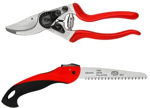 FELCO 8 Profi-Gartenschere Bypass 25 mm für Rechtshänder mit Klappsäge FELCO 600