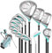 PGM Damen Golfschlägersatz mit 12 Schlägern - 4 Holzschläger (#1,3,5,4H), 7 Eisen (#5,6,7,8,9,PW,SW) und 1 Putter - Golftasche mit Ständer