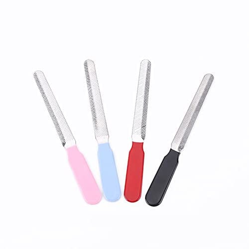 Pejlnd 4Pcs Dog Nail File, Stainless Steel, 4 Colors, Medium Grit, 14*1.5cm, Pet Nail Claw File, Cat Nail File, Nail Grooming Supplies