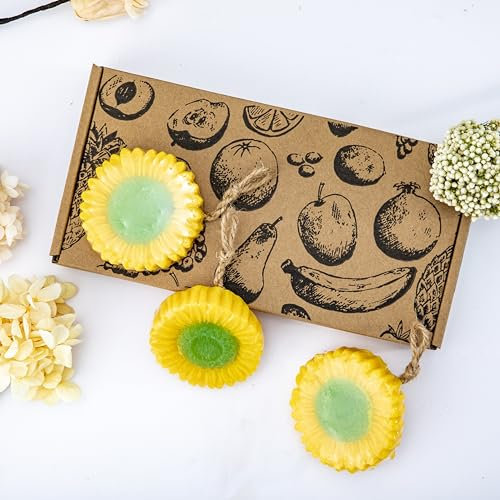 Fun Soaps Sunflower Sunrise: Vegan 3-Pack Hand & Body Wash Soap on a Rope - Natural Ingredients, Kid-Friendly, Long-Lasting Foam & Golden Fragrance, Gift Box